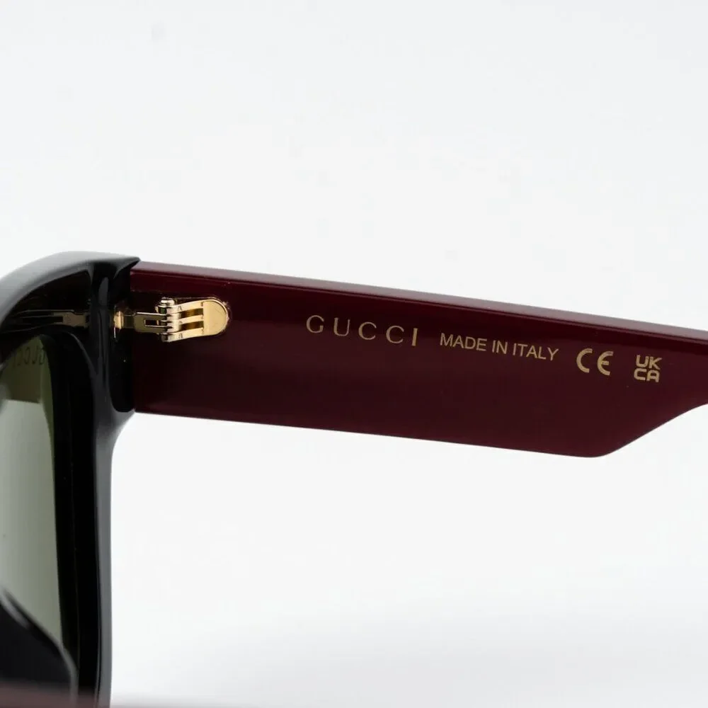 SALE! NEW Gucci GG1670SK 005 Black Red Green Square Unisex Sunglasses